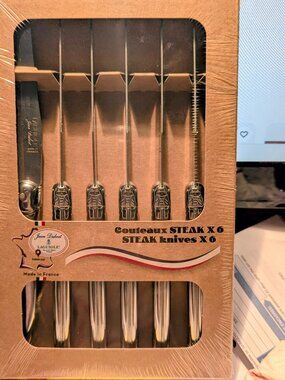 Jean Dubost Laguiole Steak Knives, Set of 6, Stainless Steel